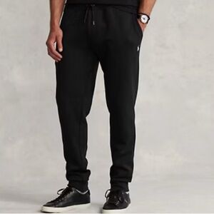 💜 Polo Ralph Lauren Classic Black Double Knit Jogger Sweatpants for Men
